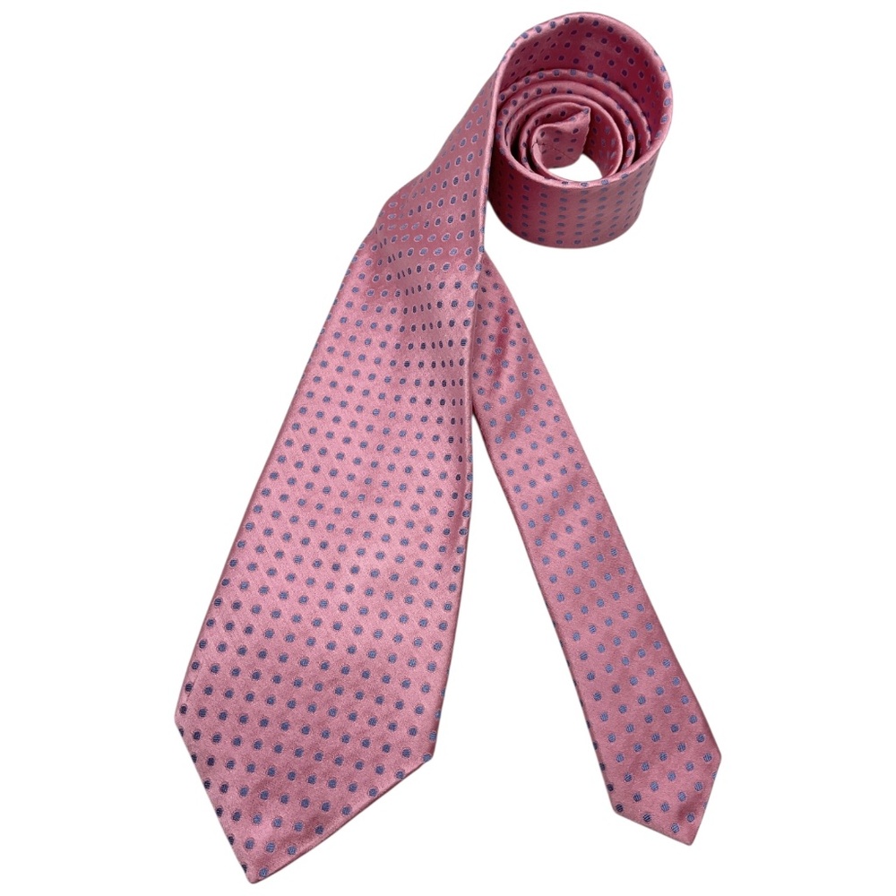 THOMAS PINK Pink Polka Dot Silk LUXURY Tie